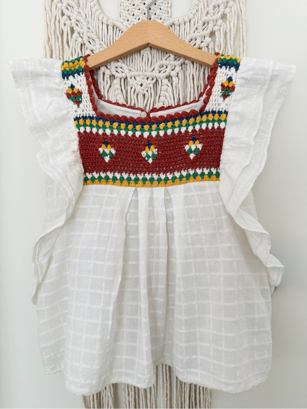 ZARA RUFFLED CROCHETED TOP
